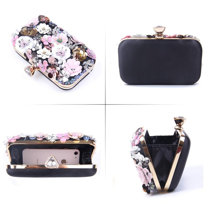 Lanpet Women Clutches Flower Evening Handbag Chain Strap Shoulder Bag - Image 3